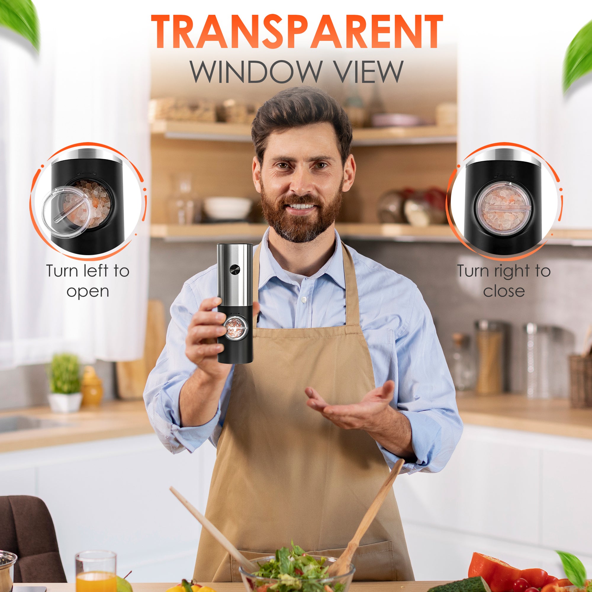 Elektrische Zout- en Pepermolen Set – USB-C Oplaadbaar met Instelbare Maalgraad & Oplaadbasis